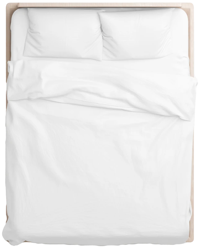 White bed on transparent background